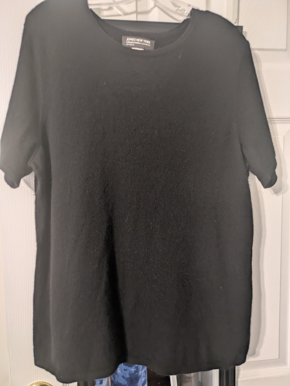 Jones New York Cashmere Black Short-Sleeve Crewneck Knit Top